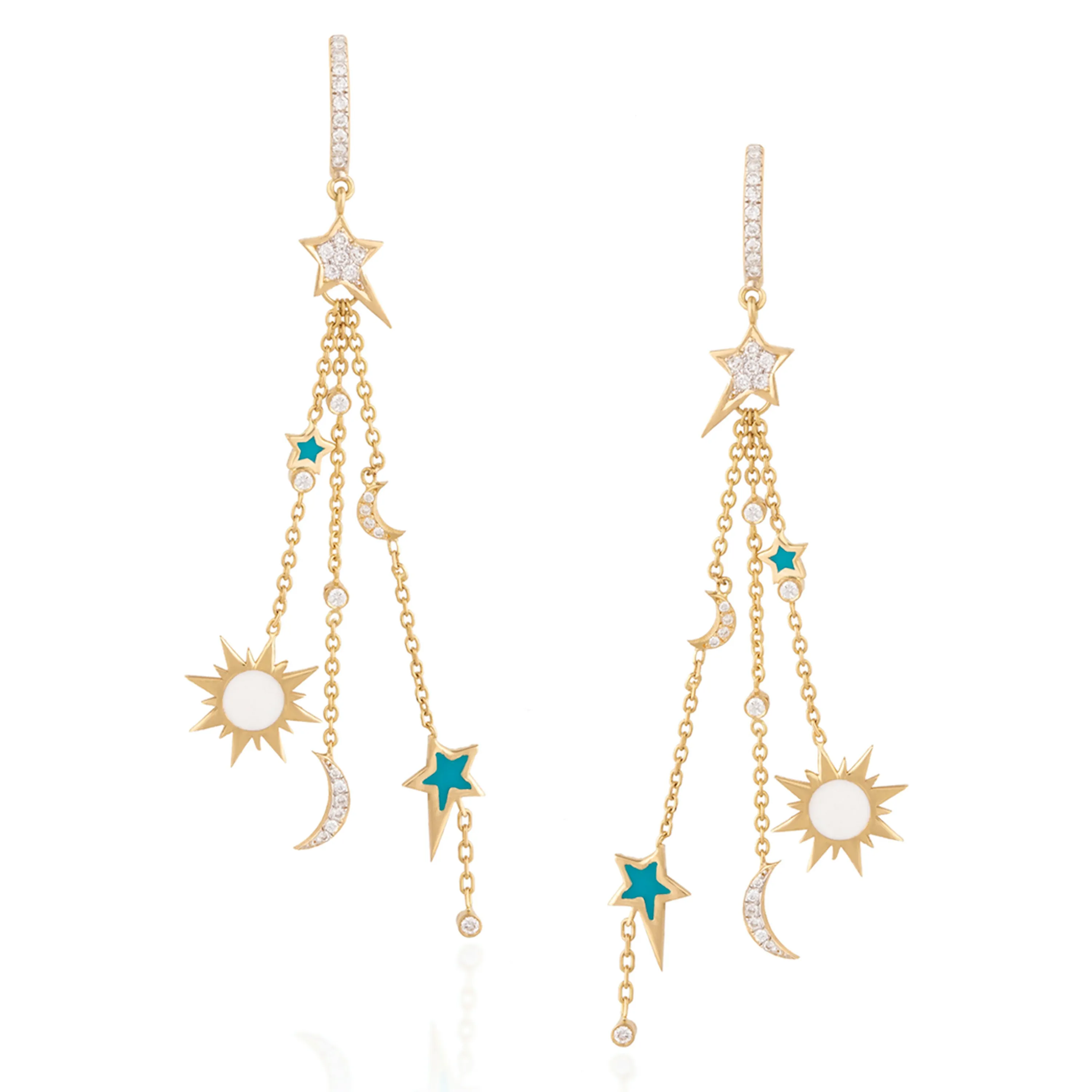 Moon, Star, & Sun Dangle Earrings