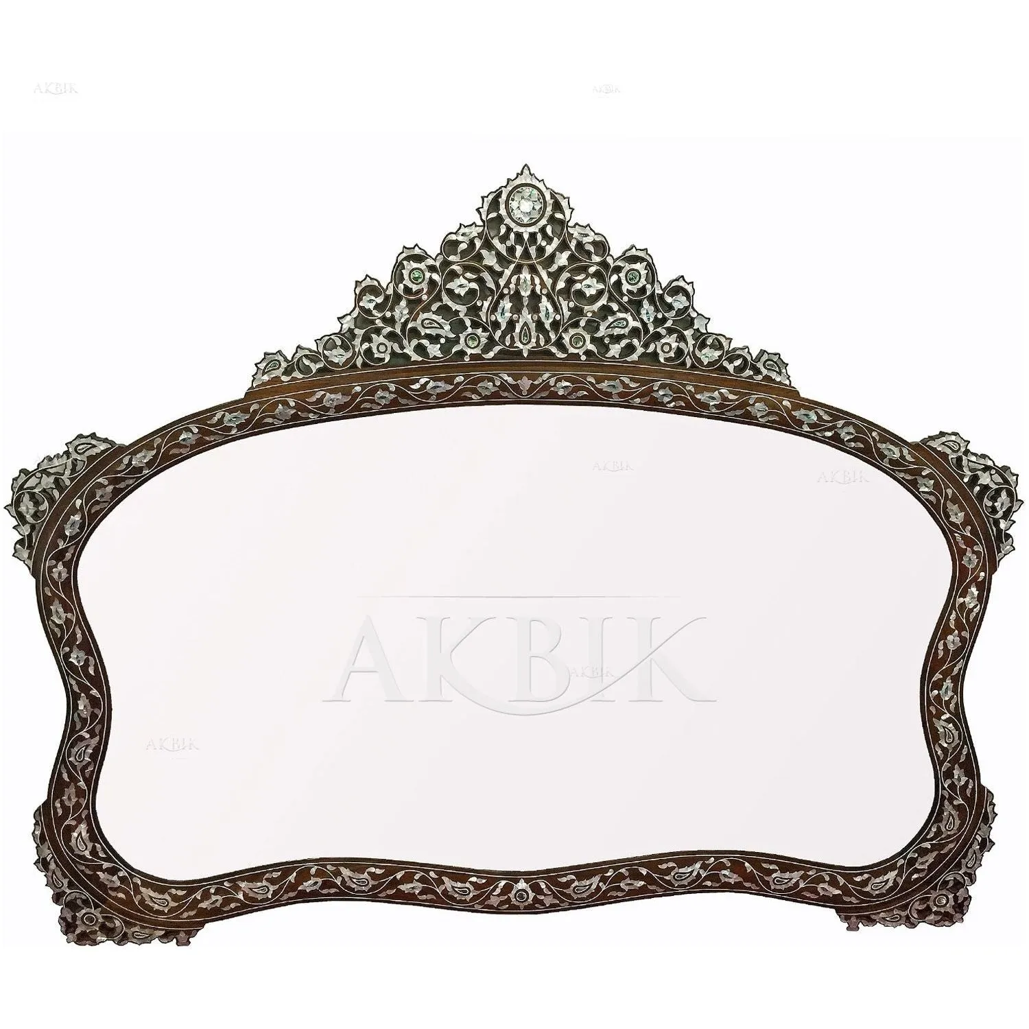 Mother of Pearl Mirror: Diamante Style