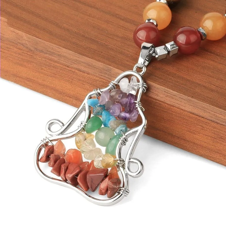 Natural Crystal Stones Yoga Pose Necklace