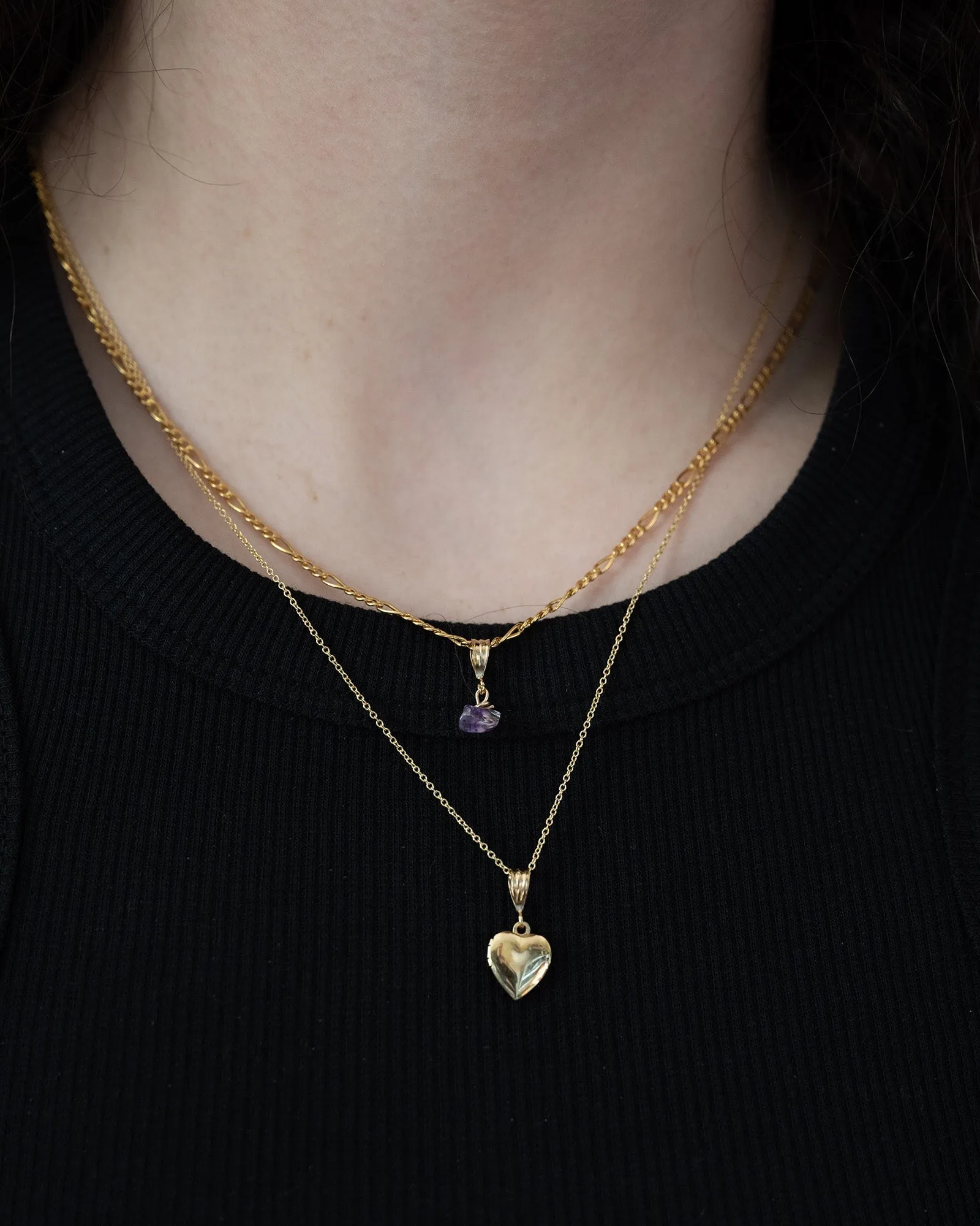 Necklace Charm February Amethyst Gold Filled