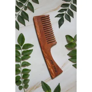 Neem wood Handle Comb | Wide Toothed Tips | Pack of 1 |