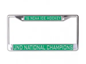 North Dakota Fighting Hawks 2016 Hockey National Champions License Plate Frame