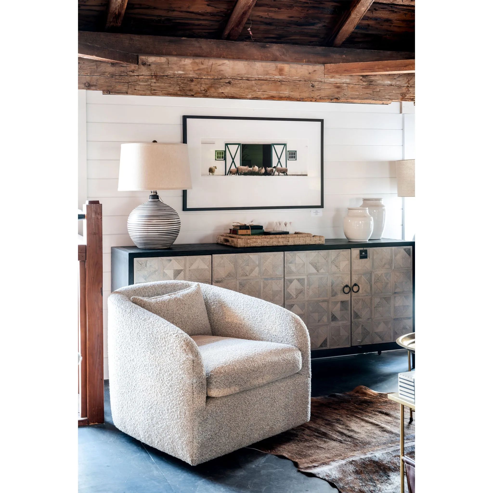 Oak and Iron Sideboard