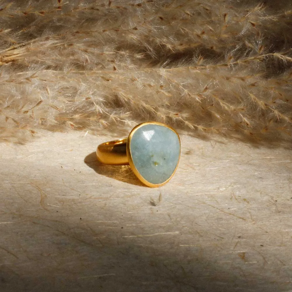 Om Tat Sat Ring • Aquamarine