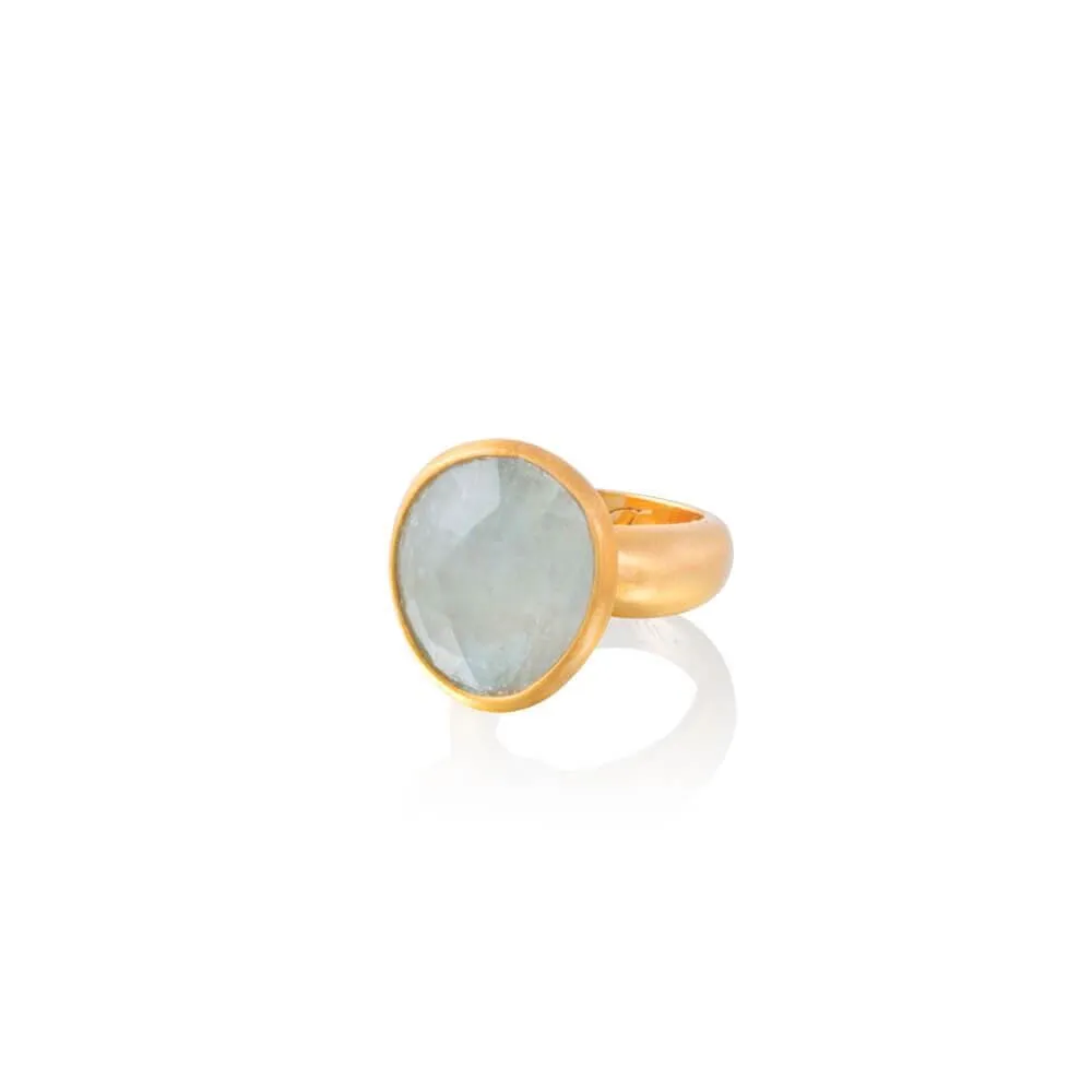 Om Tat Sat Ring • Aquamarine