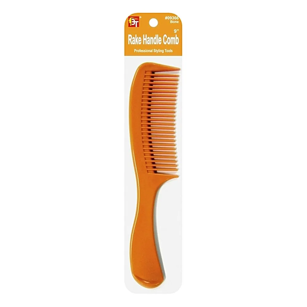 PLASTIC COMB RAKE HANDLE COMB 8.5" (BONE)