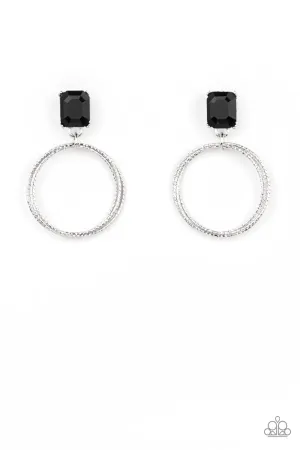 Prismatic Perfection - Black Post Earrings - Paparazzi Accessories