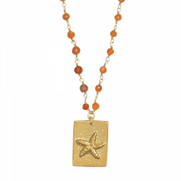 Radiate Carnelian Gold Necklace - A Beautiful Story