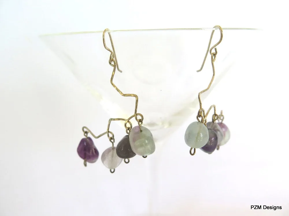 Rainbow Fluorite Chandelier Earrings, Gift for her