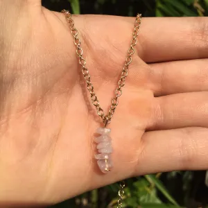 Rose Quartz Gold Necklace