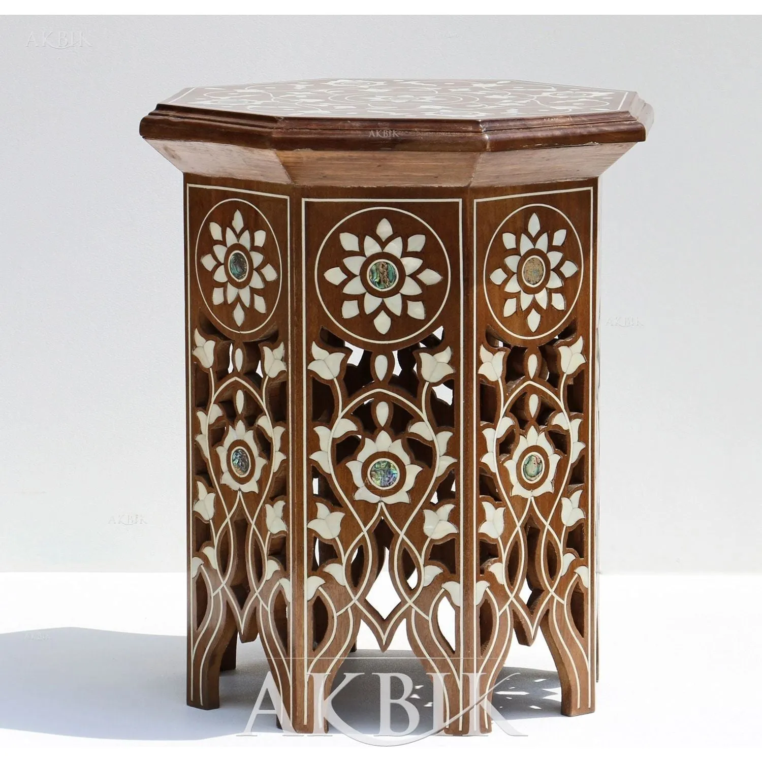 Roses of Mother of Pearl Side Table