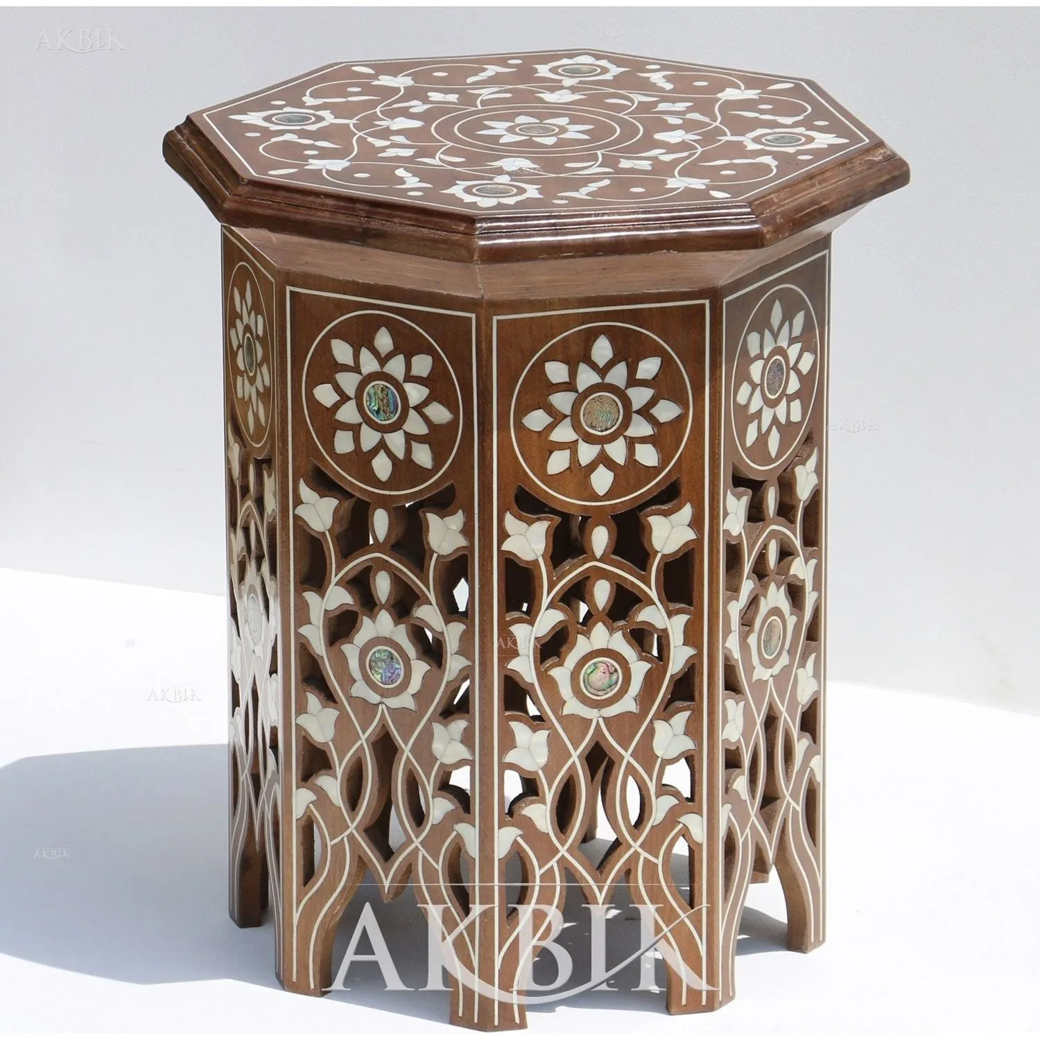 Roses of Mother of Pearl Side Table