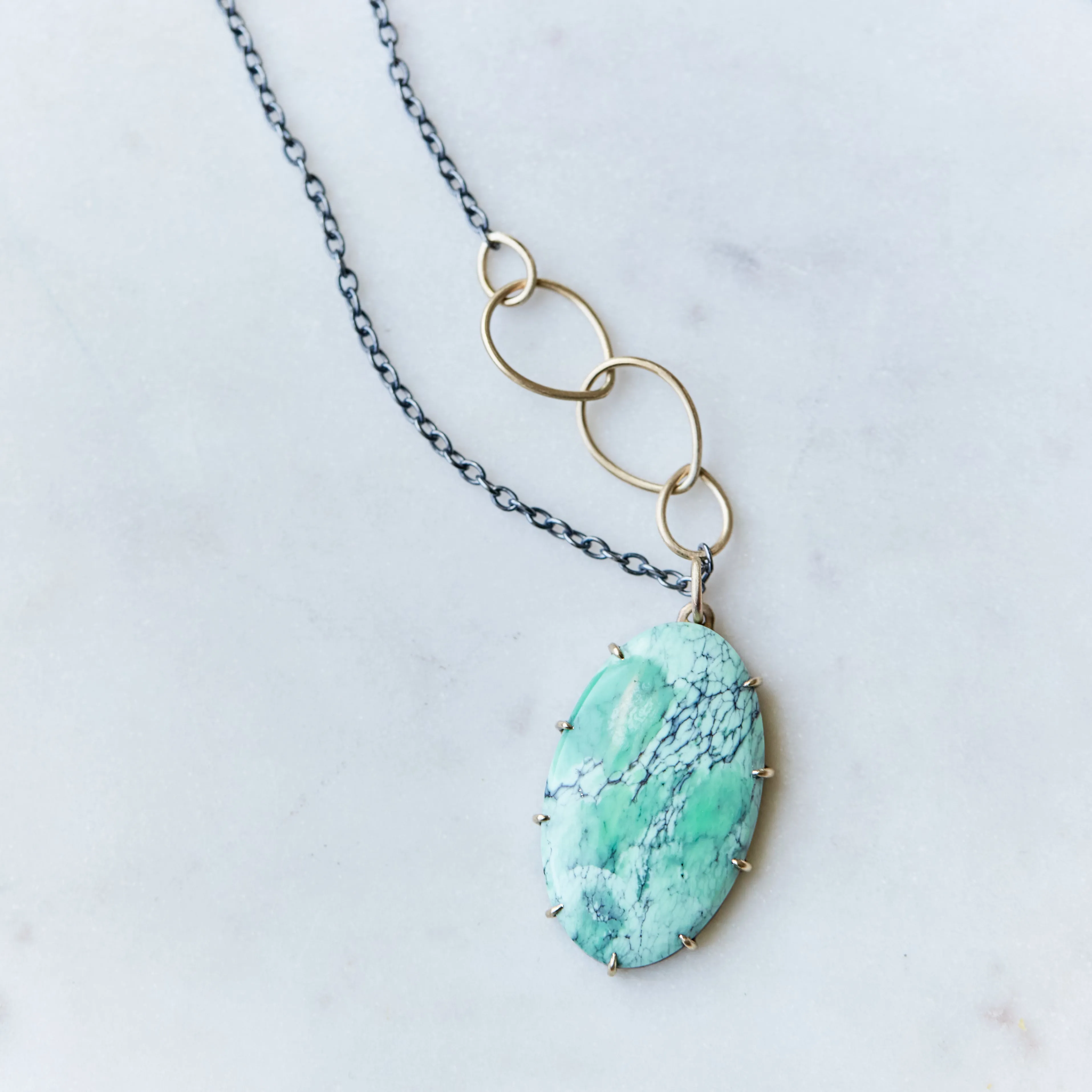 Sea Moss Variscite Vanity Necklace