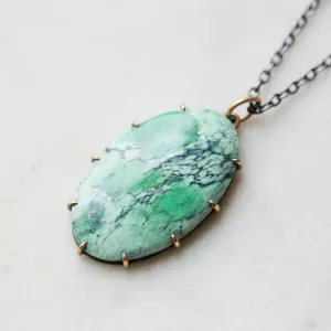 Sea Moss Variscite Vanity Necklace