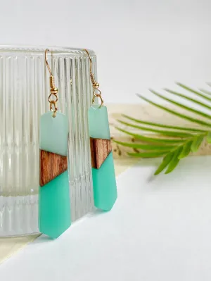 Shades of Turquoise and Wood Earrings