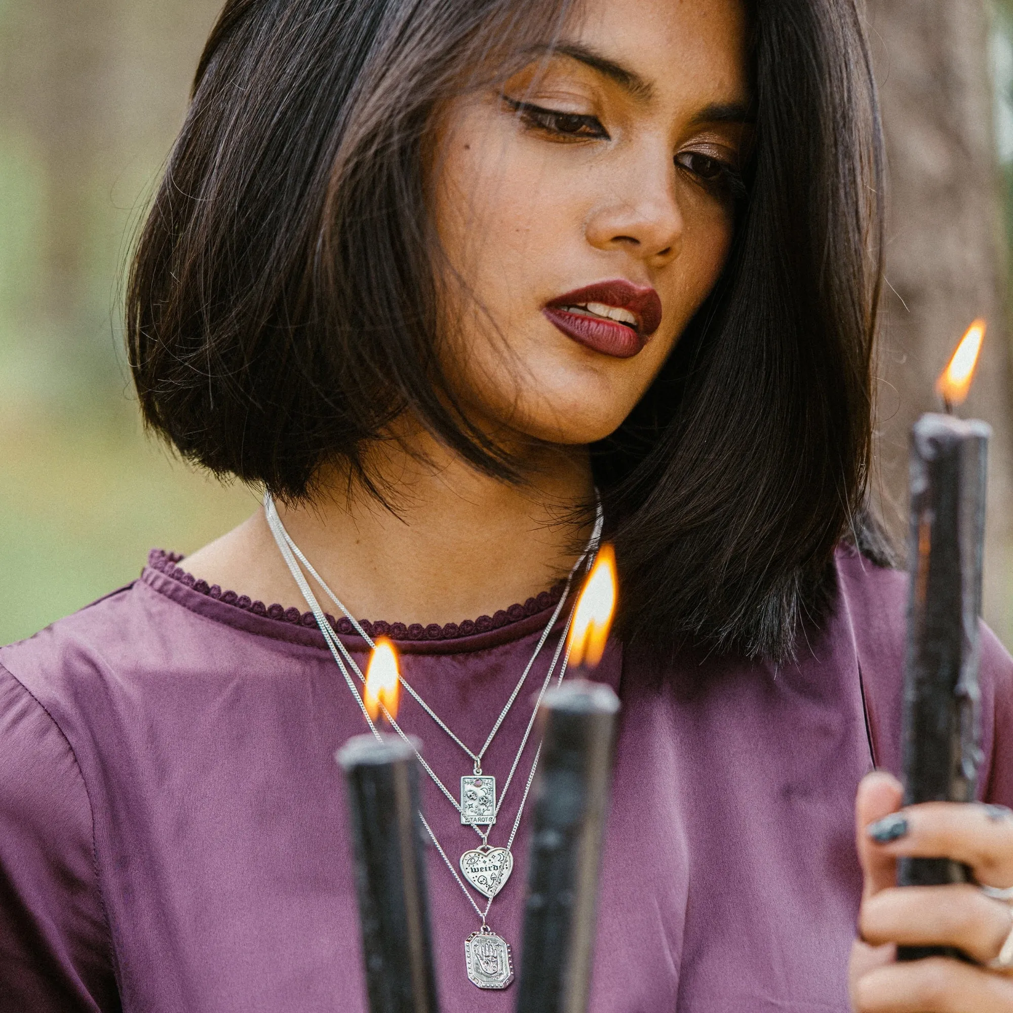 SHUFFLE & CUT - Sterling Silver & Amethyst Necklace