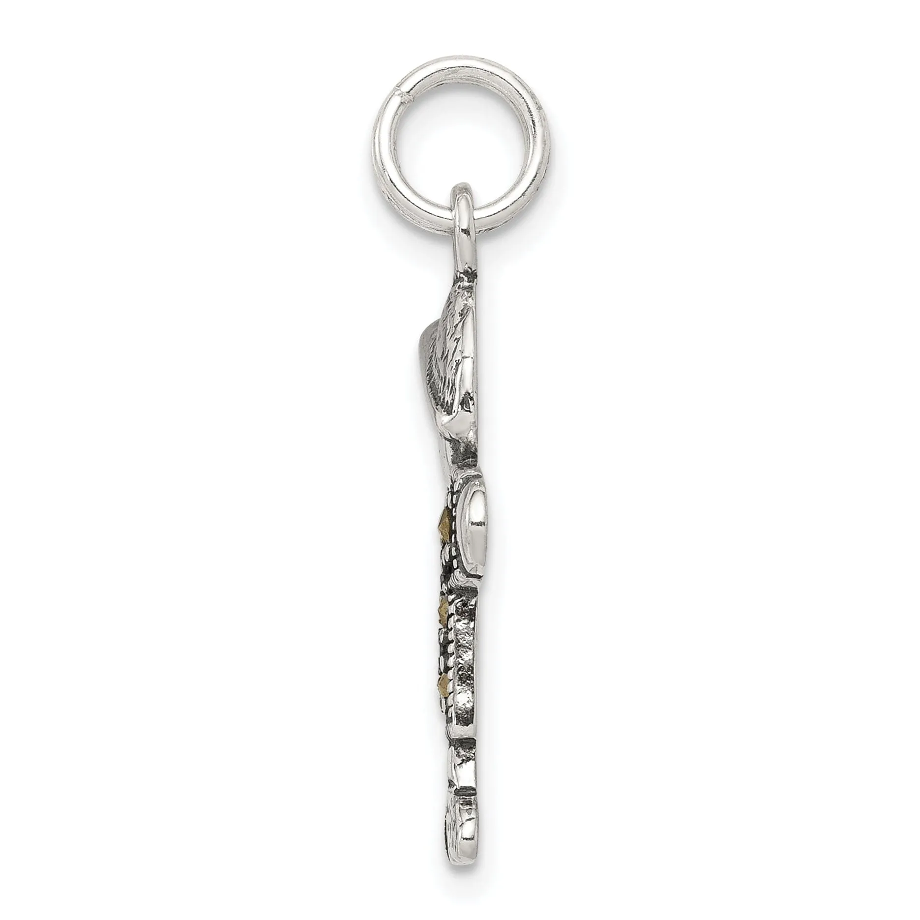 Silver Antiqued Marcasite Boy Charm Pendant