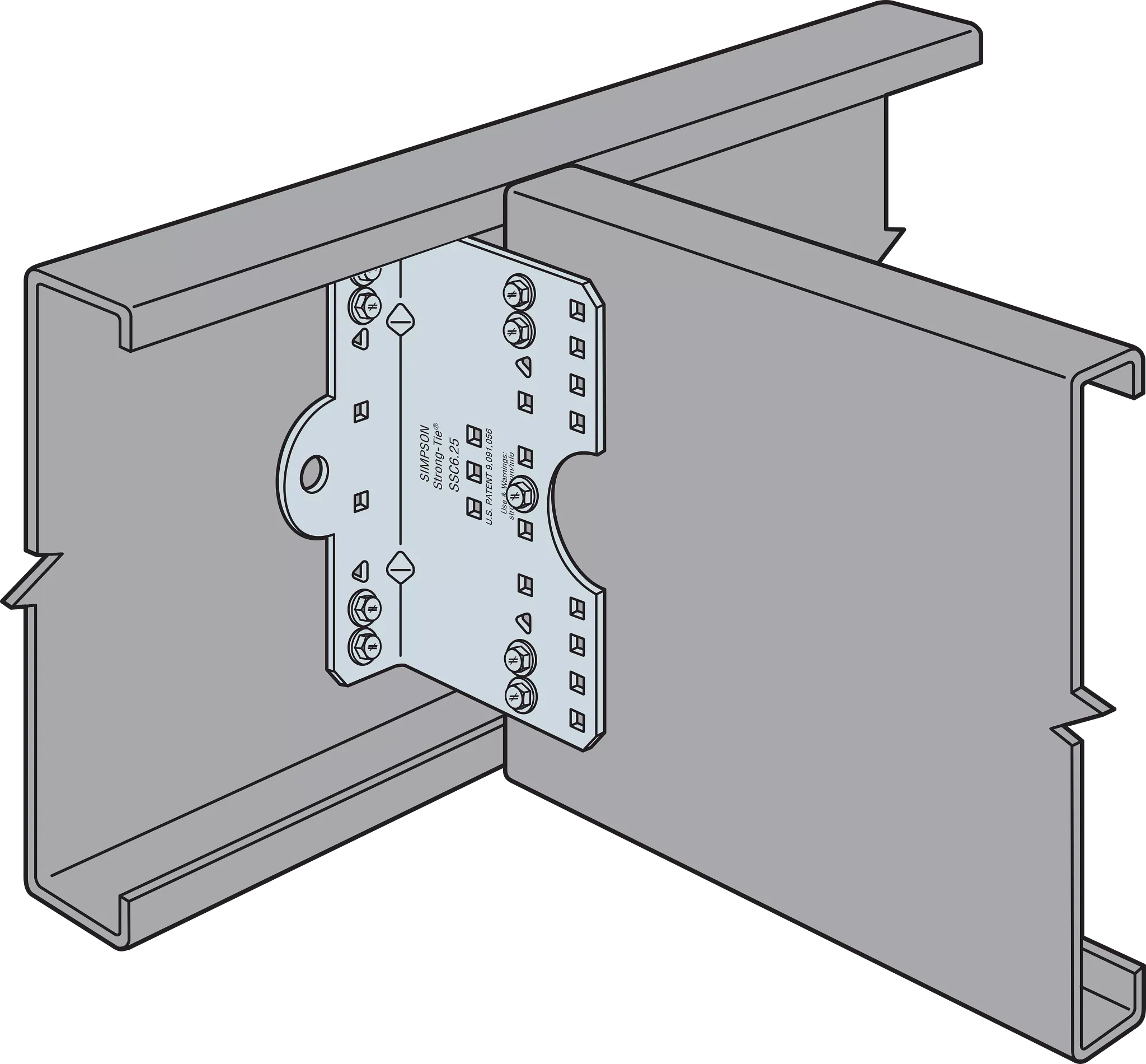 Simpson SSC6.25-R30 SSC 6-1/4 in. 14-Gauge Galvanized Steel-Stud Clip (30-Qty)