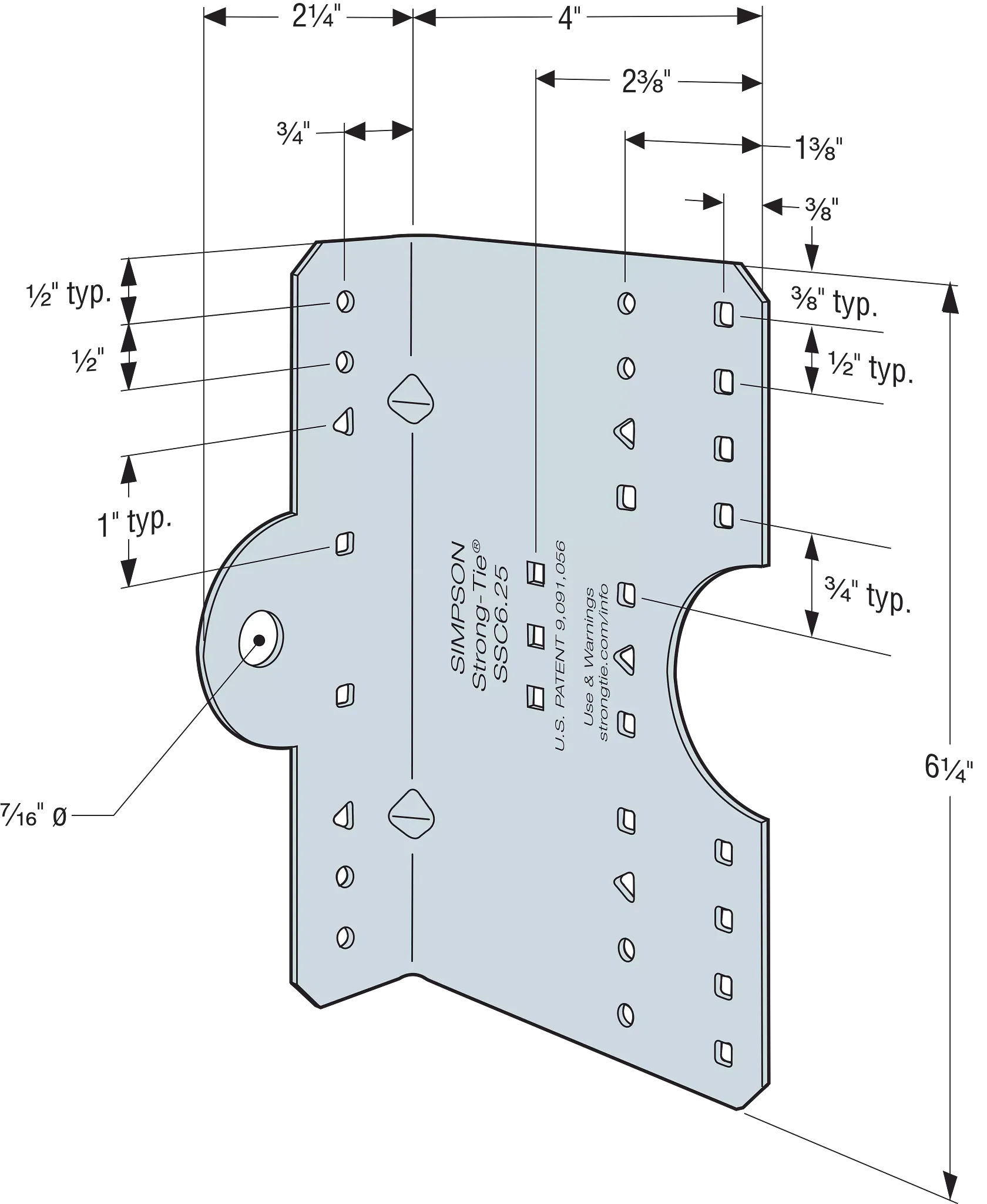 Simpson SSC6.25-R30 SSC 6-1/4 in. 14-Gauge Galvanized Steel-Stud Clip (30-Qty)