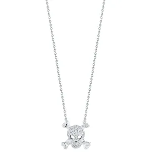 Skull and Crossbone Pendant with Diamonds