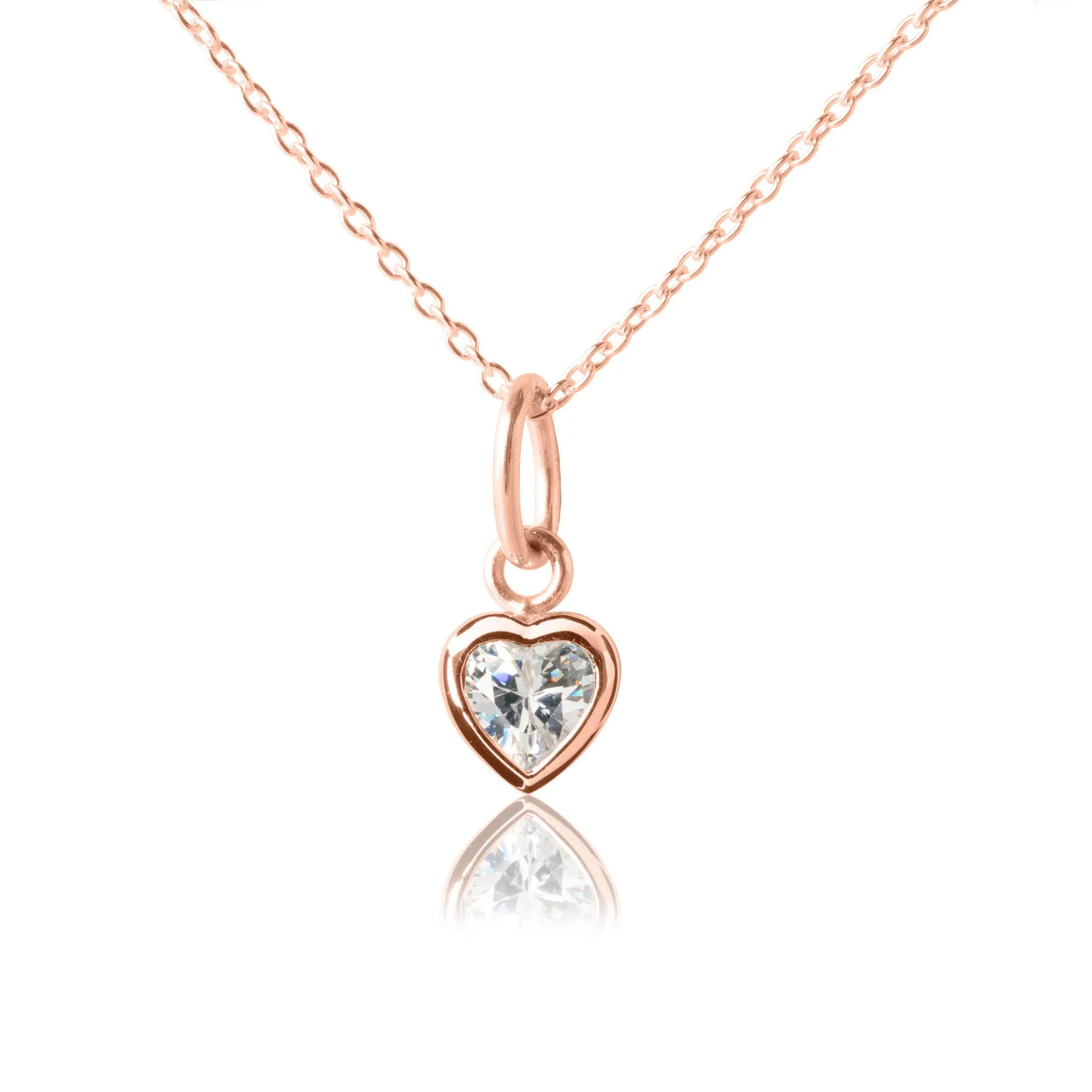 Sparkle Heart Pendant - Rose Gold