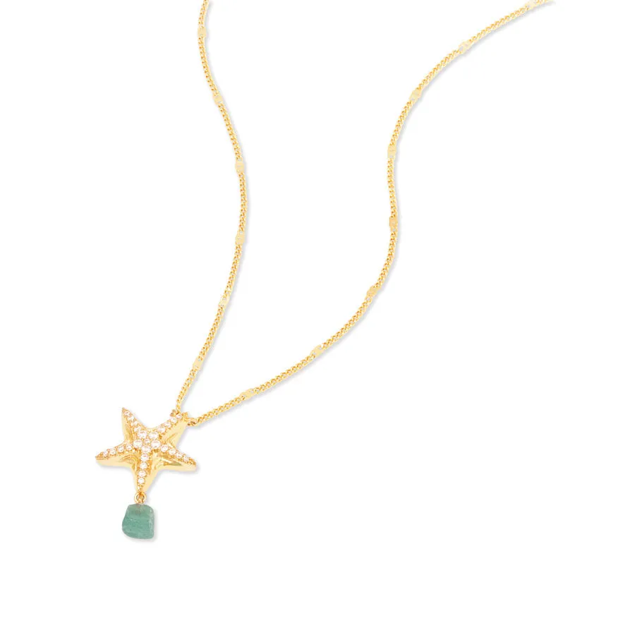 Starfish Aventurine Gold Necklace