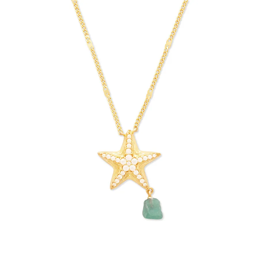 Starfish Aventurine Gold Necklace