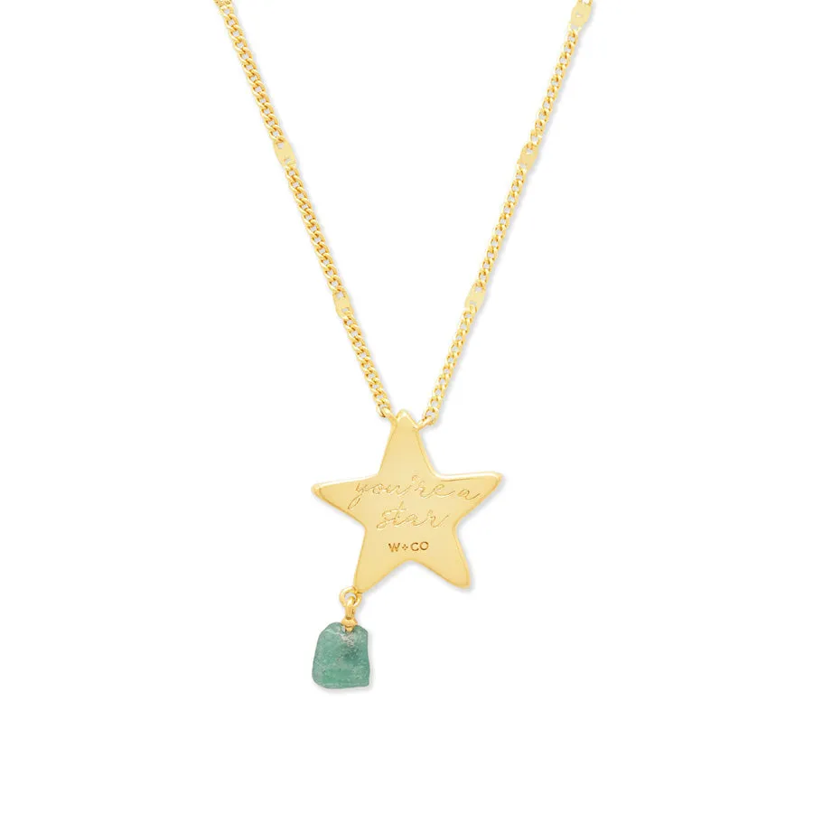 Starfish Aventurine Gold Necklace