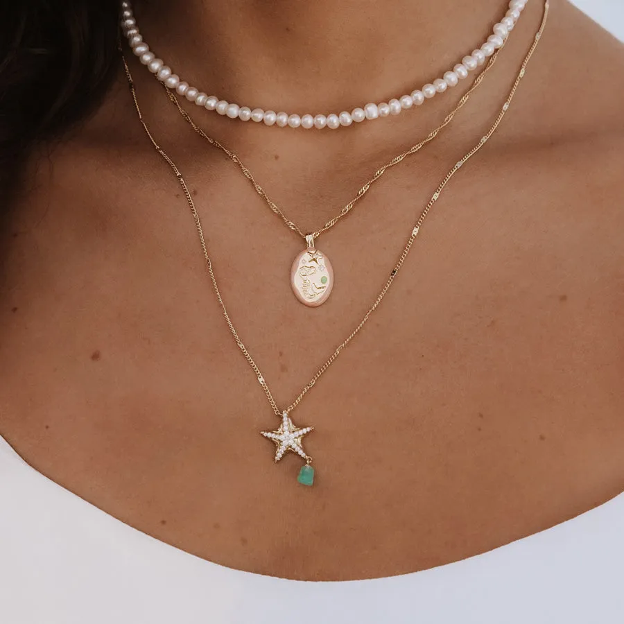 Starfish Aventurine Gold Necklace