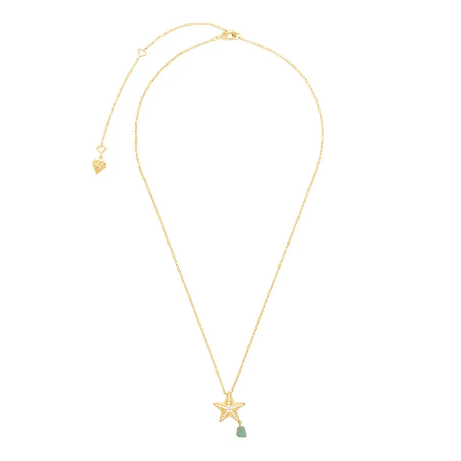 Starfish Aventurine Gold Necklace