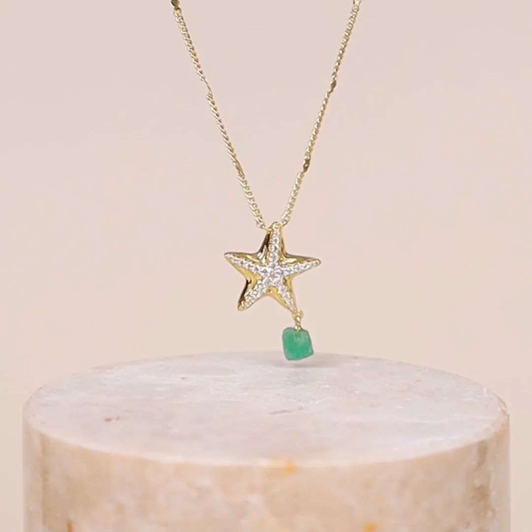 Starfish Aventurine Gold Necklace