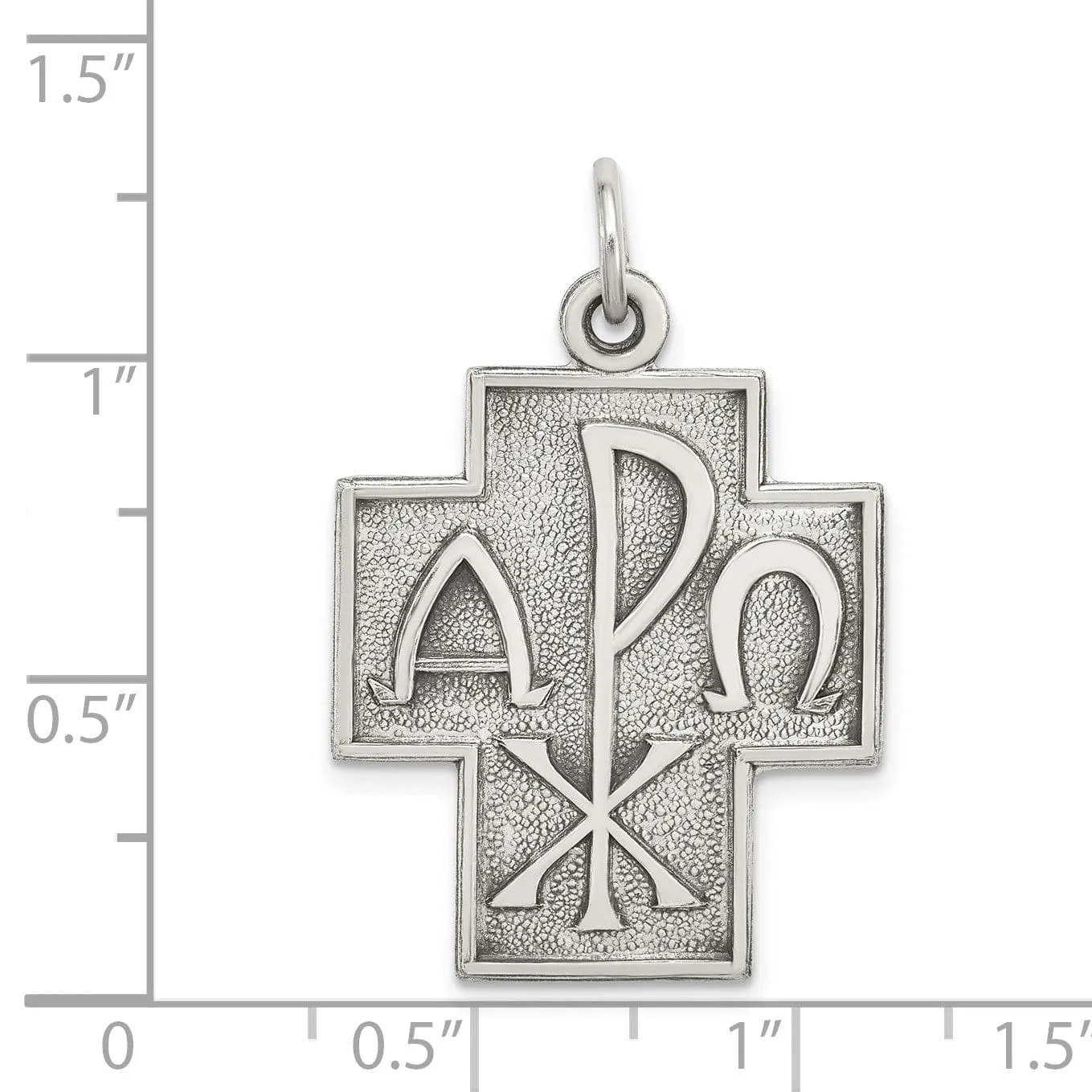 Sterling Silver Alpha Omega Cross Pendant