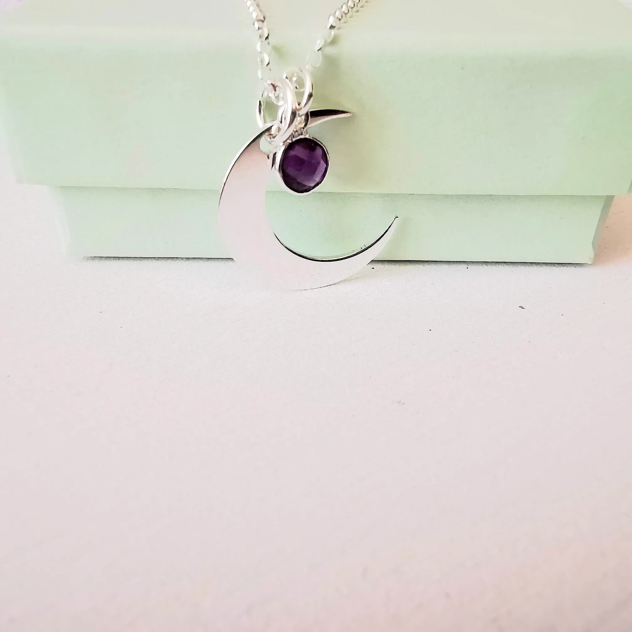 Sterling Silver Crescent Moon Necklace