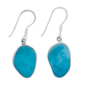 Sterling Silver Sleeping Beauty Turquoise Drop Earrings