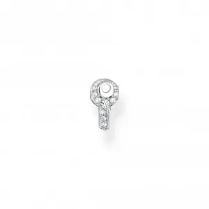 Sterling Silver White Key Single Ear Stud H2220-051-14