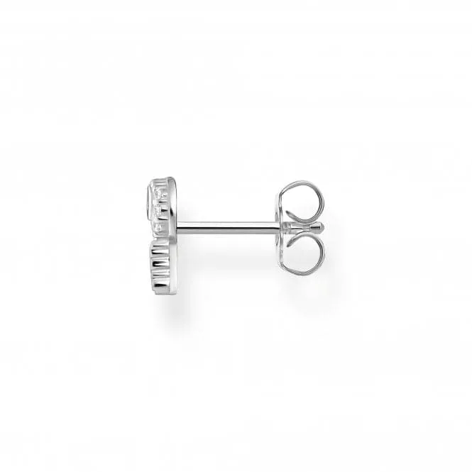 Sterling Silver White Key Single Ear Stud H2220-051-14