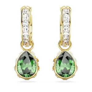 Swarovski Stilla Pear Drop Earrings - Green, Gold-Tone Plated