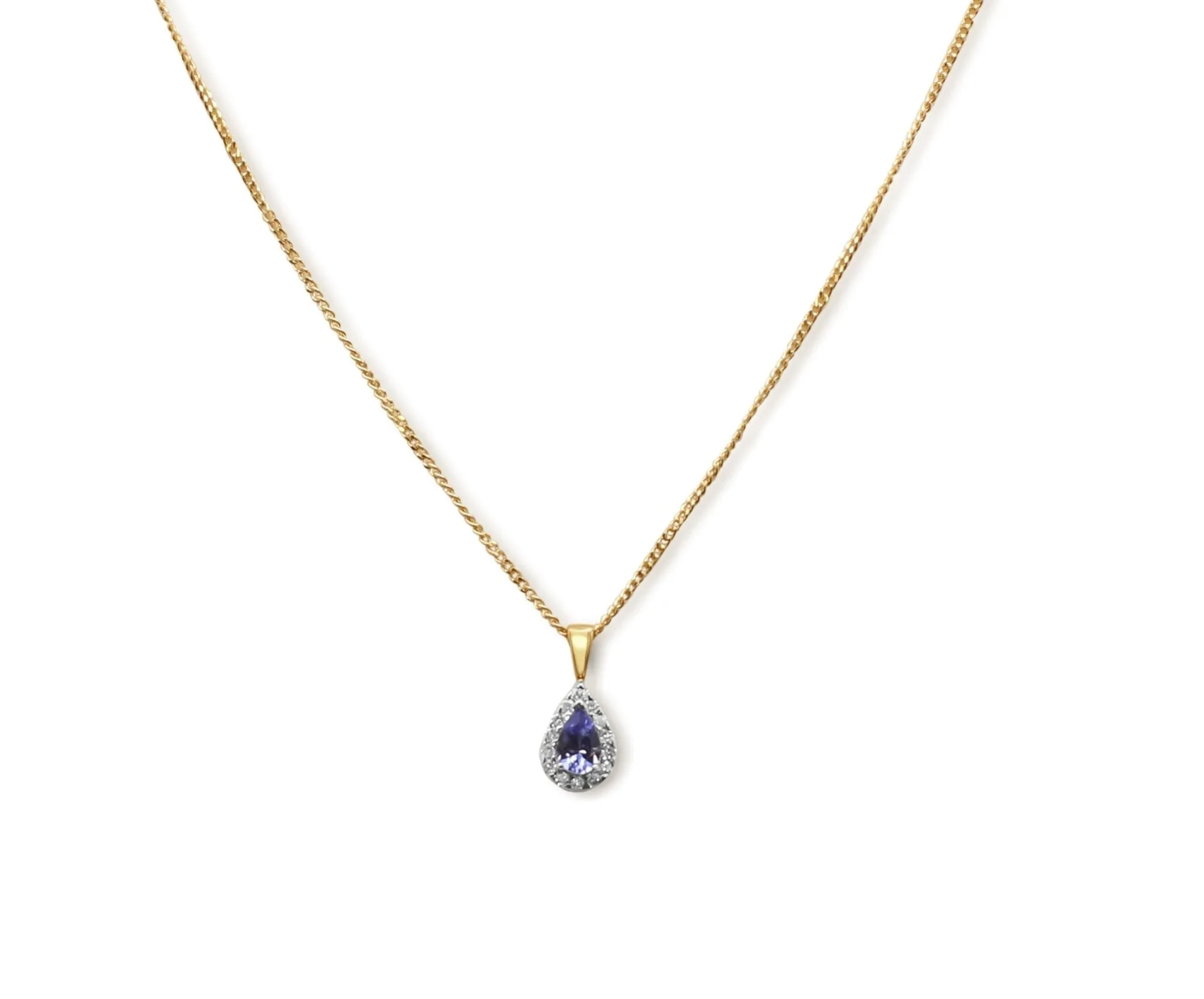 Tanzanite & Diamond Pendant (Only) - 18ct Yellow and White Gold