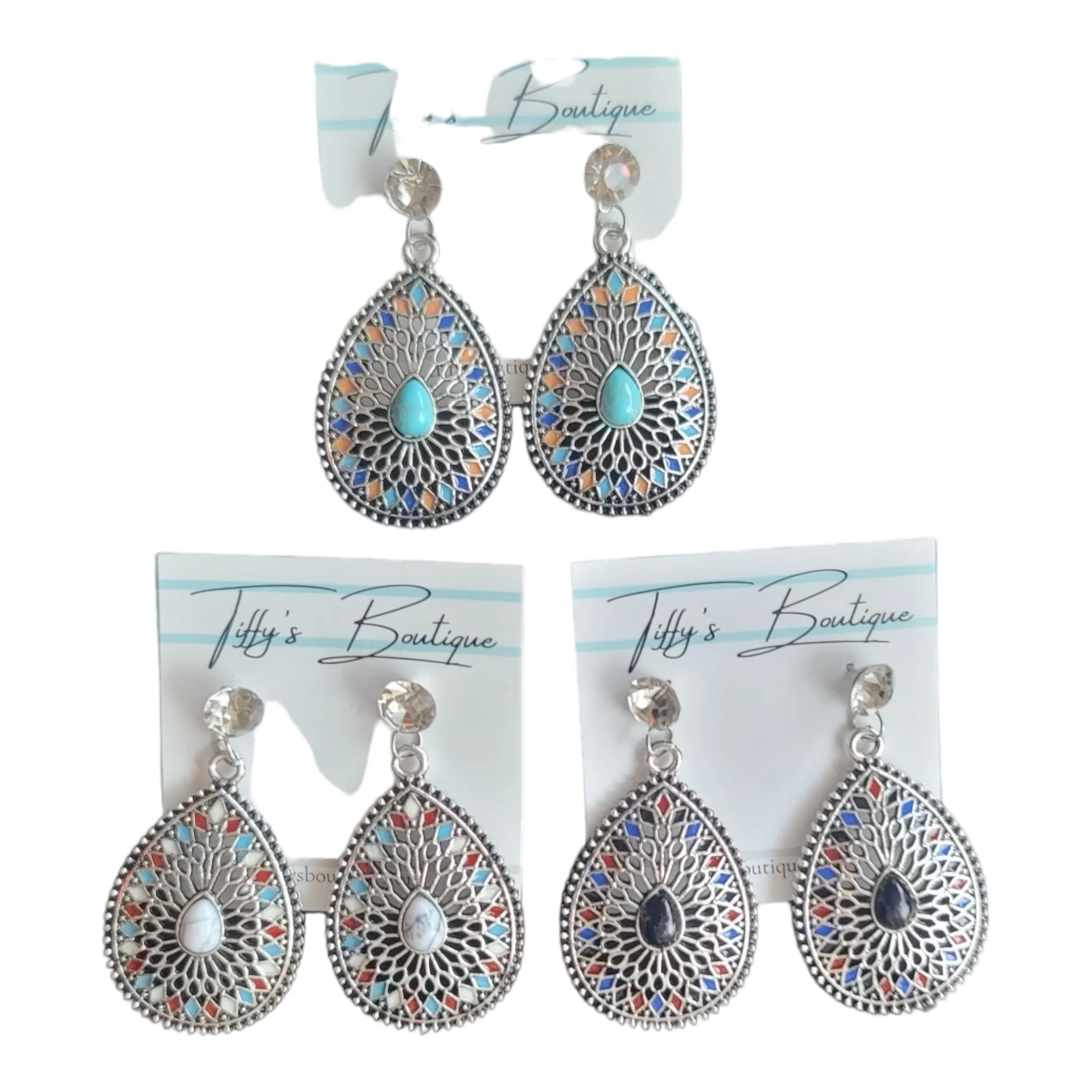 Tear Drop Western Earrings