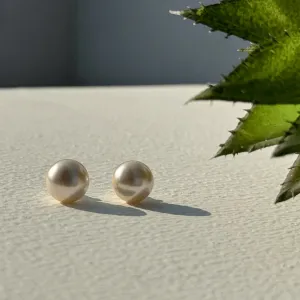 TFC Cute Oyster Pink Pearl Silver Plated Stud Earrings