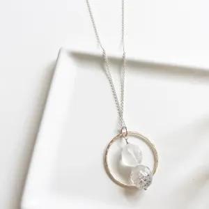 The Archer- Hollandite speckled gemstone Pendant Necklace in Silver