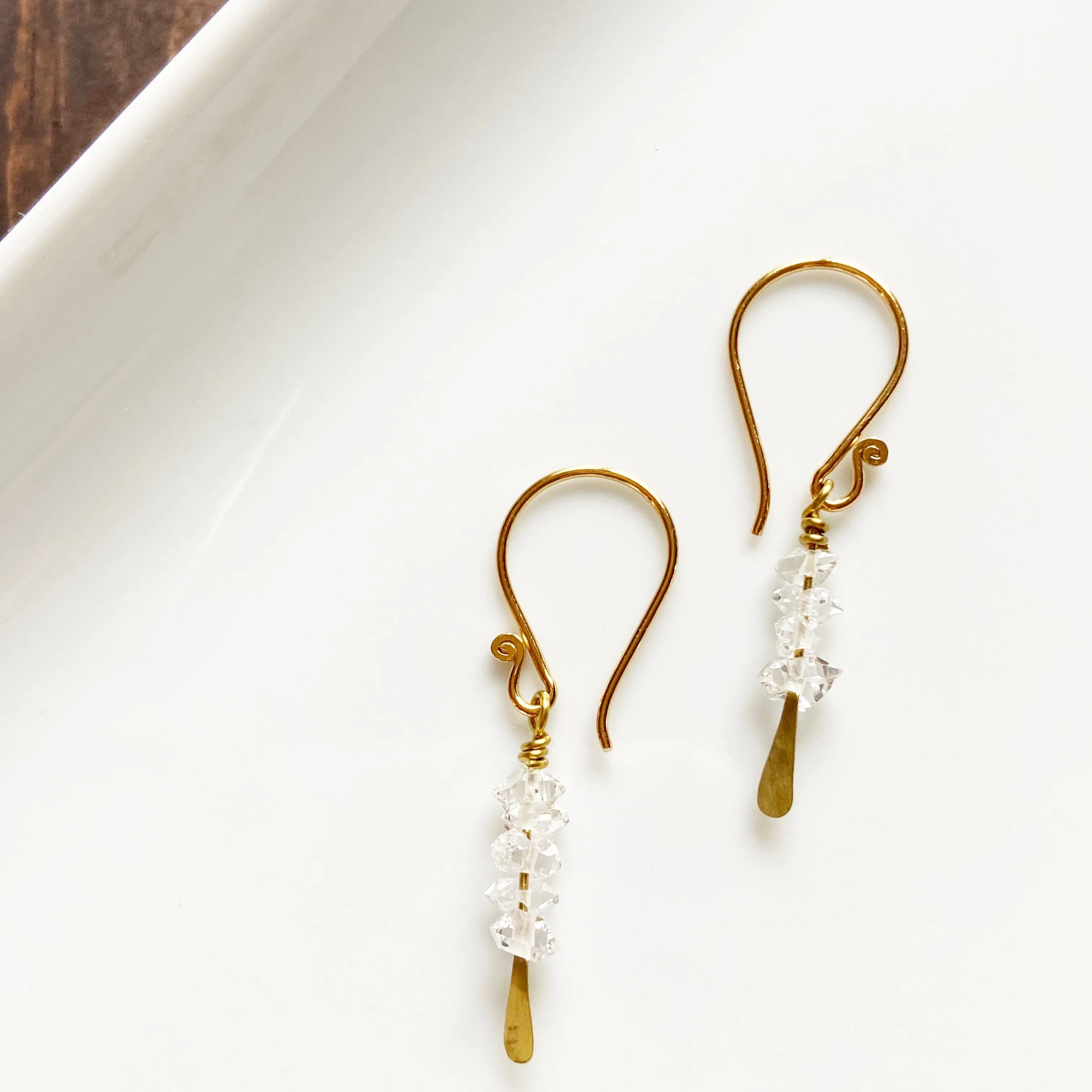 The Visionary- Herkimer Quartz on Silver or Gold Ear Wire