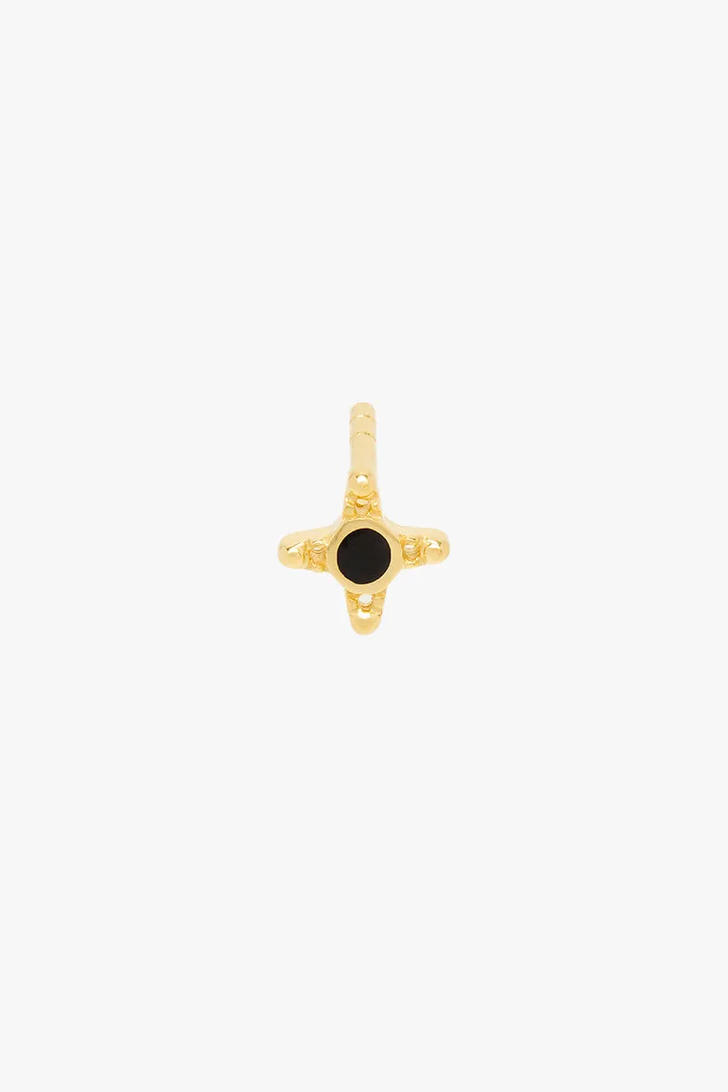 Timeless black stud earring gold plated 