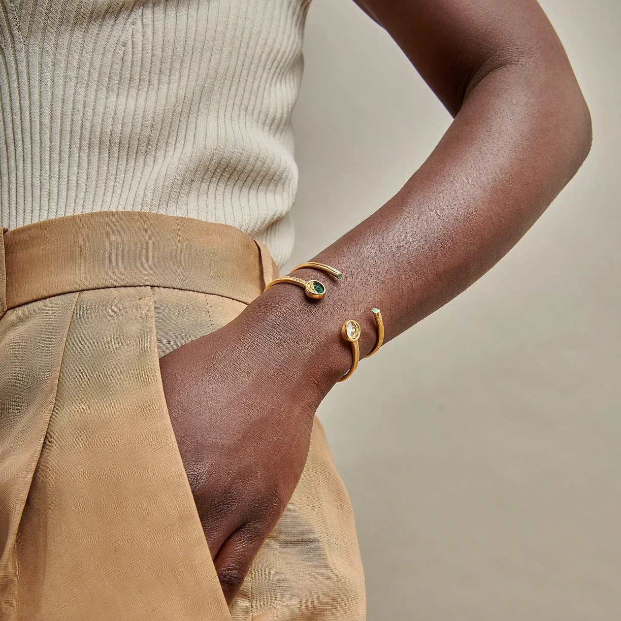 Victoria Malachite and Pearl Cuff