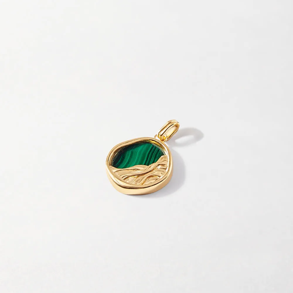 Victoria Malachite Pendant - Gold