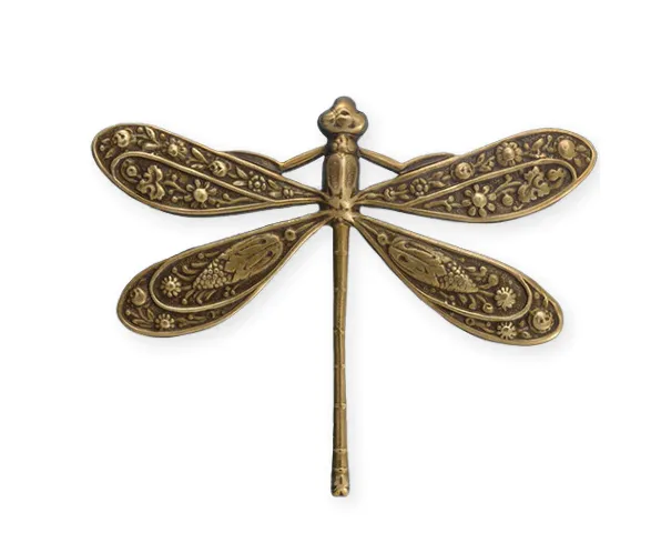 Vintaj Natural Brass- Ornate Dragonfly Pendant