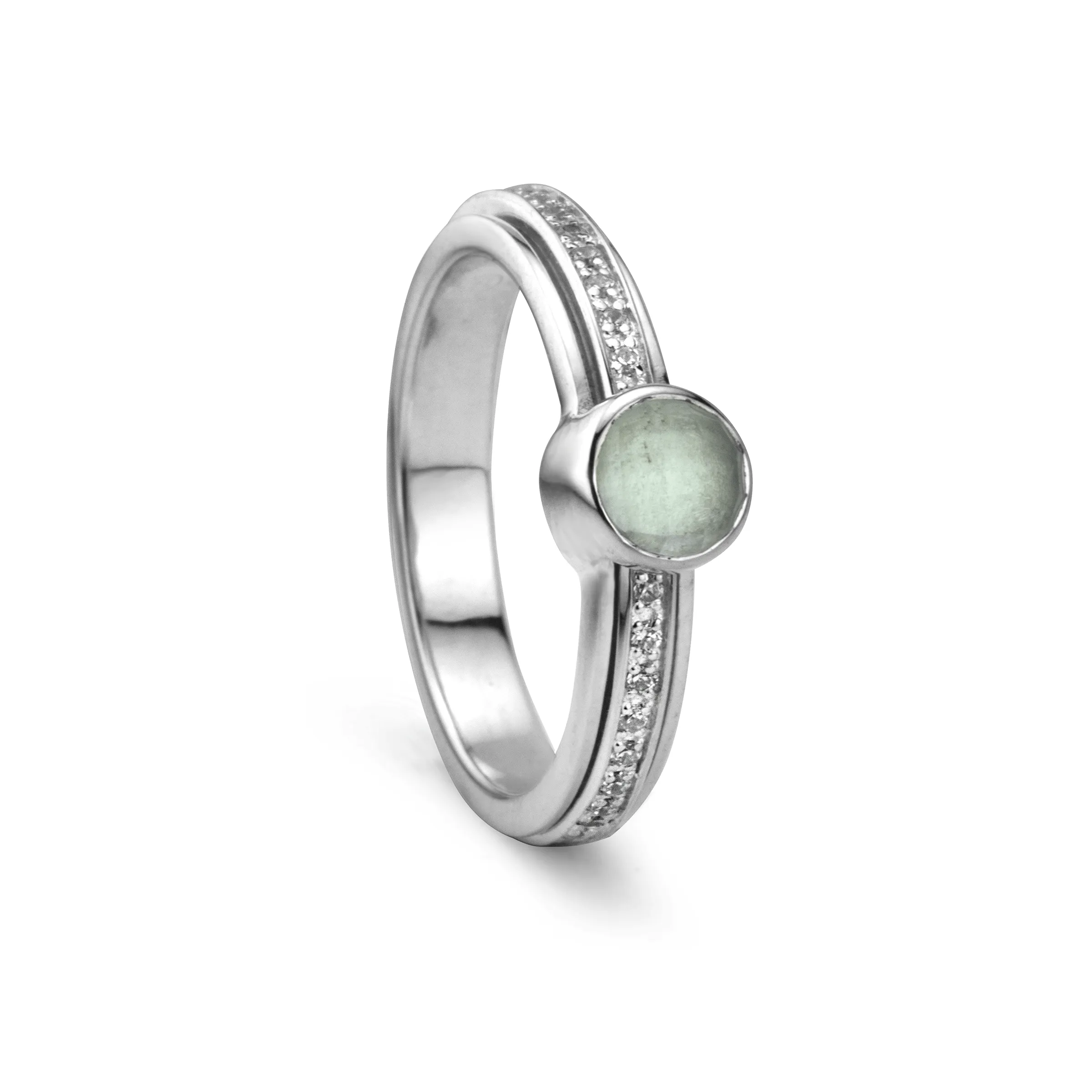 Vitality Crystal Fidget Ring with Aquamarine Stone