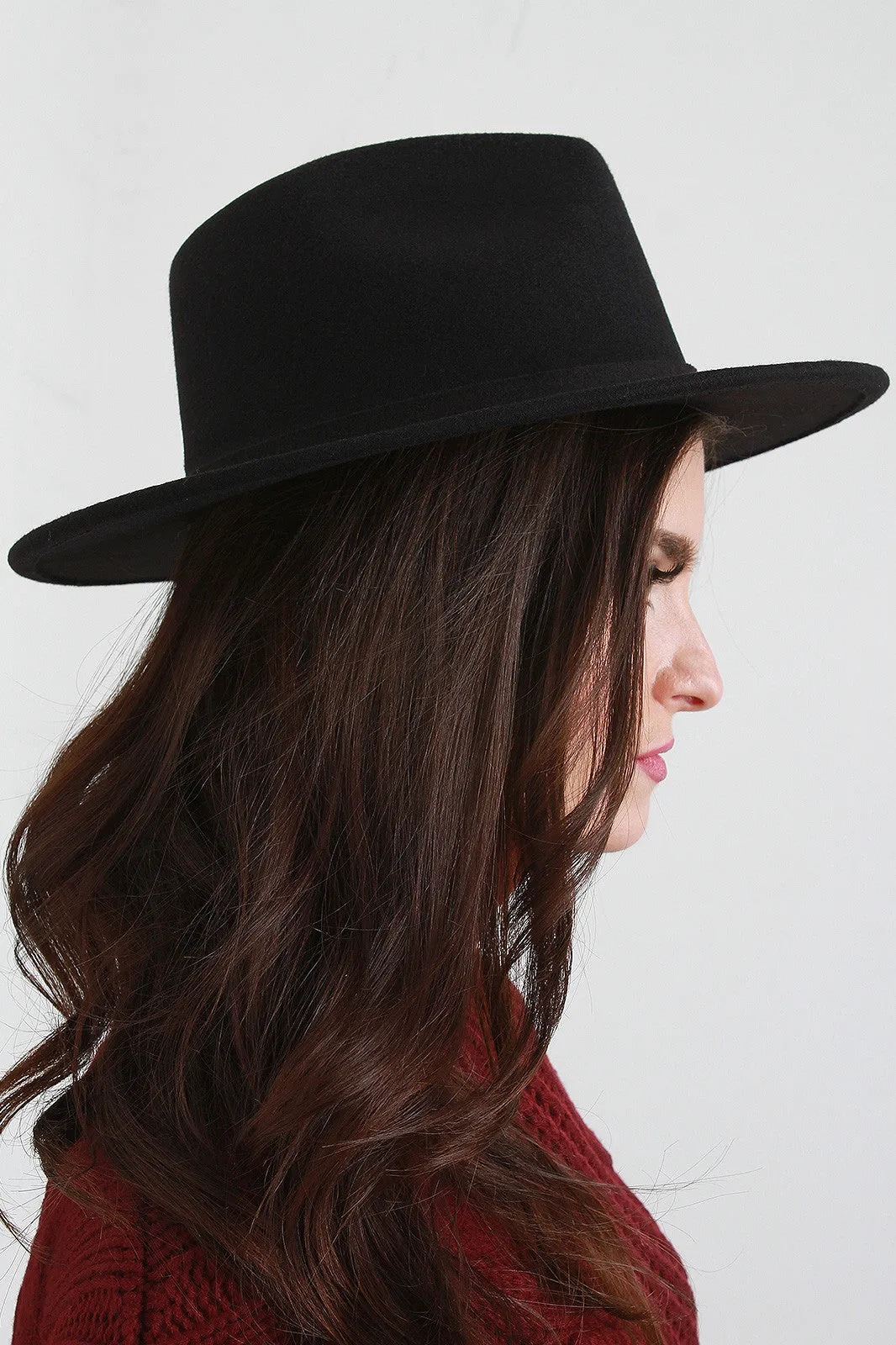 Wide Brim Wool Fedora Hat