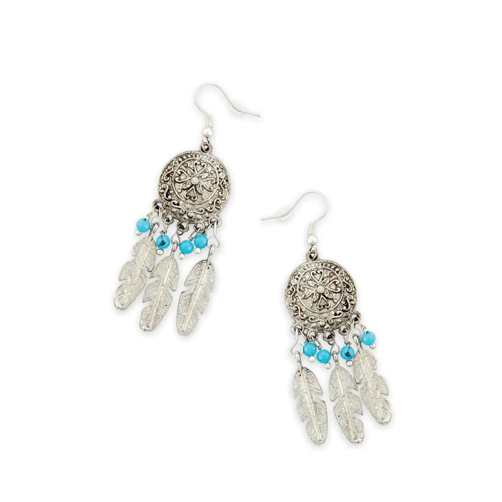 Wish Of Feathers Silver Earrings