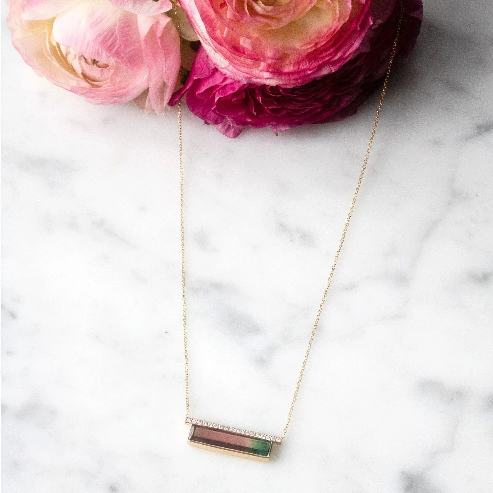 Yellow Gold Tourmaline Pendant